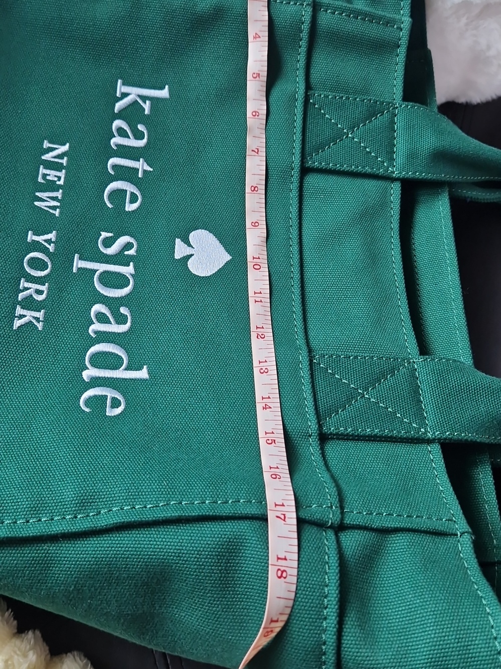 kate spade Large  Green Canvas Tote Bag - Picture 9 of 12
